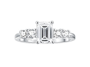 White Lab-Grown Diamond H VS2 Rhodium Over Sterling Silver 5-Stone Ring 1.30ctw