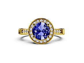 14K Yellow Gold Tanzanite and Diamond Ring 1.84 ctw