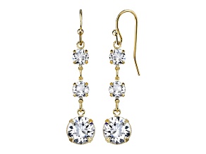 1928 Jewelry Crystal Gold Tone Linear Drop Earrings