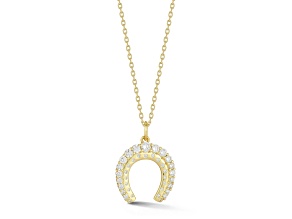 Rachel Zoe 14K Yellow Gold Over Sterling Silver Cubic Zirconia Horseshoe Pendant Necklace