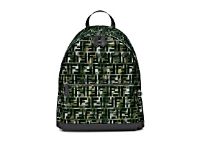 Fendi FF Zucca Nylon Multicolor Camouflage Print Large Backpack