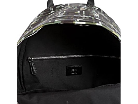 Fendi FF Zucca Nylon Multicolor Camouflage Print Large Backpack