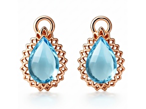 Blue Topaz 14K Rose Gold Over Sterling Silver Pear Drop Earrings
