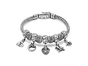 Silver Treasures by Samuel B. Sterling Silver Bracelet with Sliding Animal Charms