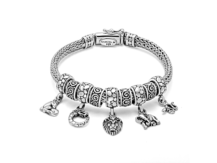 Silver Treasures by Samuel B. Sterling Silver Bracelet with Sliding Animal Charms