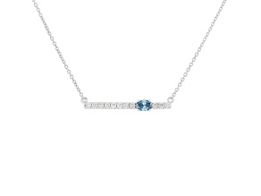 Blue And White Lab-Grown Diamond F-G SI Rhodium Over Sterling Silver Necklace 0.50ctw