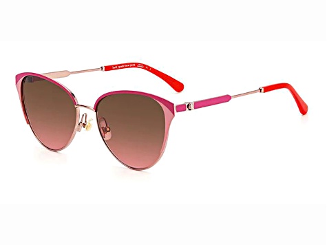 Kate Spade IANNA Rose Gold Cat Eye Frame / Brown Pink Lenses Sunglasses