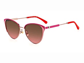Kate Spade IANNA Rose Gold Cat Eye Frame / Brown Pink Lenses Sunglasses