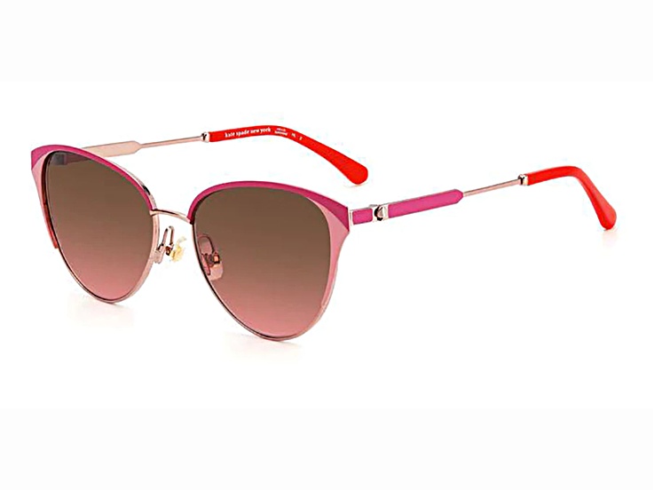 Kate Spade IANNA Rose Gold Cat Eye Frame / Brown Pink Lenses Sunglasses
