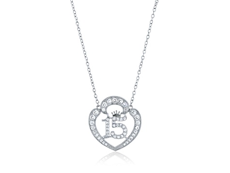 Quinceañera Heart Pendant Necklace