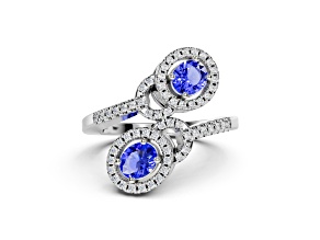 14K White Gold Tanzanite and Diamond Ring 0.76 ctw