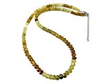 Grossular Garnet Beaded Sterling Silver Necklace 100.00ctw