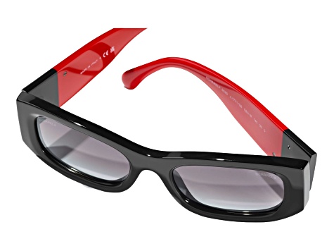 Chanel Black and Red Rectangular Frames / Gray Gradient Lenses