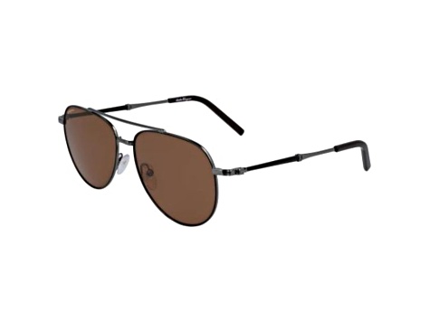 Ferragamo Men's 58mm Black Dark Ruthenium Sunglasses