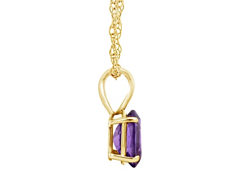 8x6mm Oval Amethyst 14k Yellow Gold Pendant With Chain - 1TS0PB | JTV