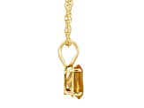 8x6mm Oval Citrine 14k Yellow Gold Pendant With Chain