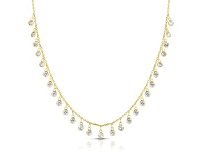 Sterling Statements 14K Yellow Gold Over Sterling Silver White Cubic Zirconia Charm Necklace