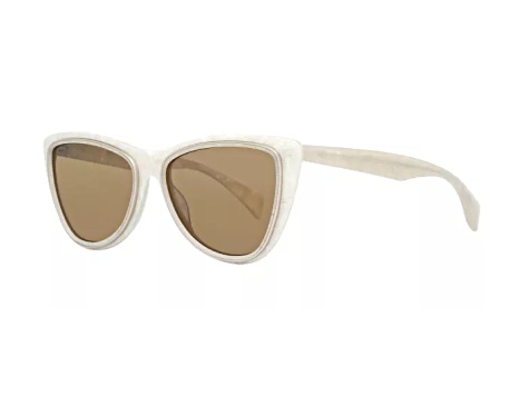 Yohji Yamamoto White Cat Eye Frame / Brown Lenses Sunglasses