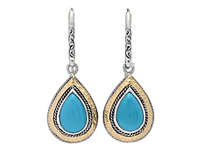 Silver Treasures by Samuel B. Sleeping Beauty Turquoise Silver & 18k Gold Accent Earring