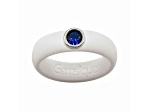 Gemslique Blue Cubic Zirconia White Silicone Ring