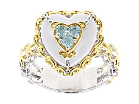 Teal Dauphin Apatite Rhodium & 24K Gold Over Palladium