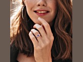 Amethyst and Diamond 10K Rose Gold Heart Ring 0.45ctw