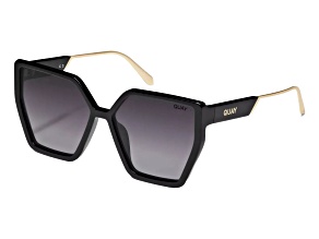 QUAY "HOTEL LOBBY" Black Hexagon Frame / Smoke Gradient Lenses Sunglasses