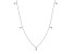 14k White Gold 1/15tcw Diamond Dangle Bezel Station Adjustable 16-18 inch Necklace