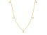 14k Yellow Gold 1/15tcw Diamond Dangle Bezel Station Adjustable 16-18 inch Necklace