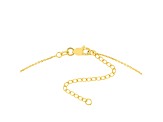 14k Yellow Gold 1/15tcw Diamond Dangle Bezel Station Adjustable 16-18 inch Necklace