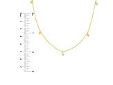 14k Yellow Gold 1/15tcw Diamond Dangle Bezel Station Adjustable 16-18 inch Necklace
