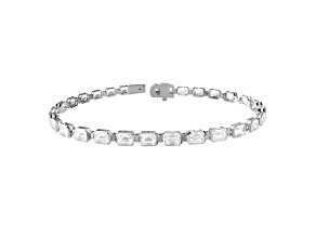 14k White Gold 7.75ctw Radiant Cut Lab Grown Diamond Tennis Bracelet 7" VVS-VS, E-F