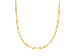 18k Yellow Gold Plated Sterling Silver 3mm Herringbone Chain Necklace - 18"