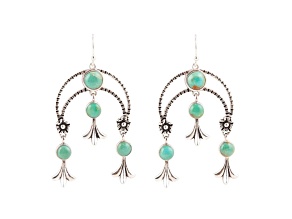 Barse Jewelry Floral Chandelier Blue Turquoise Sterling Silver Earrings