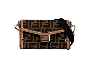 Fendi Baguette Soft Trunk Phone Case Bag Zucca Canvas and Leather