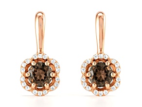 Smoky Quartz 14K Rose Gold Over Sterling Silver Round Drop Earrings
