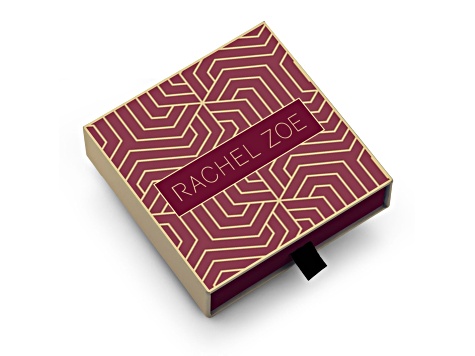 Rachel Zoe Rhodium Over Sterling Silver Cubic Zirconia Fan Stud Earrings