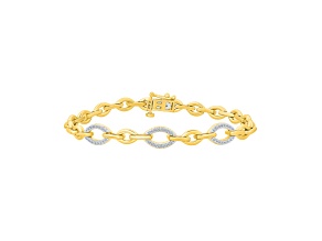 White Diamond 14K Yellow Gold Over Sterling Silver Bracelet 0.25ctw