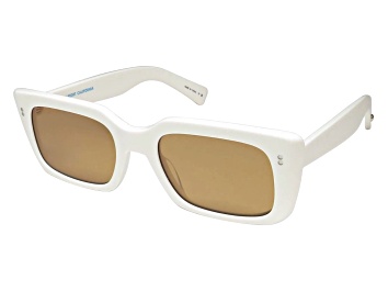 Picture of Garrett Leight Teen Spirit Rectangular Frame / Semi Flat Marigold Lenses Sunglasses
