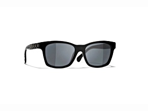 Chanel Rectangle Black Frame / Gray Gradient Polarized Sunglasses