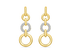 White Diamond 14K Yellow Gold Over Sterling Silver Earring 0.10ctw