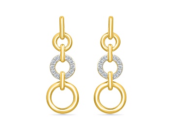 Picture of White Diamond 14K Yellow Gold Over Sterling Silver Earring 0.10ctw
