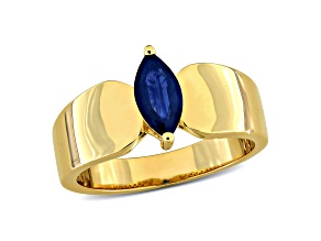 Blue Sapphire 10K Yellow Gold Ring 0.75ctw