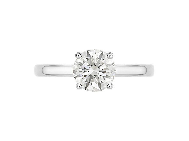 Certified White Lab-Grown Diamond F-G VS-SI 10K White Gold Solitaire Ring 1.50ct