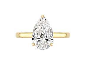 Certified White Lab-Grown Diamond F-G VS-SI 10K Yellow Gold Solitaire Ring 3.00ct