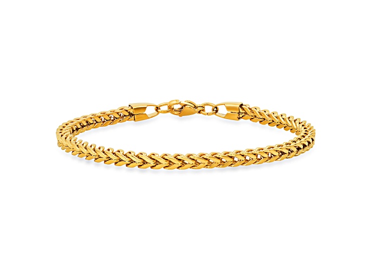 Men's 18K Yellow Gold Over Stainless Steel Franco Link Bracelet