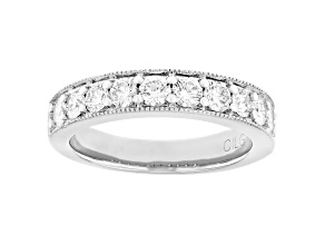 White Lab-Grown Diamond F-G SI Rhodium Over Sterling Silver Ring 0.50ctw