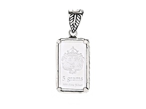 Silver Treasures by Samuel B. Sterling Silver 5 Gram Ingot With Enhancer Bail