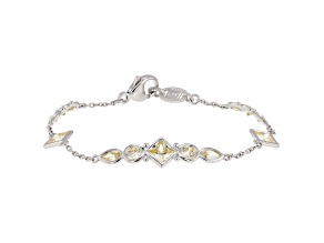 Judith Ripka 8ctw Yellow Bella Luce Rhodium Over Sterling Silver Station Bracelet