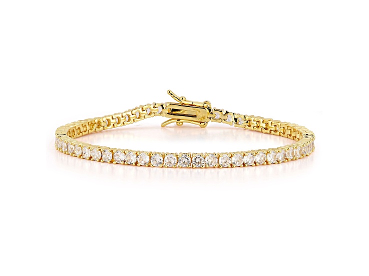 Rachel Zoe 14K Gold Over Brass Round Cubic Zirconia Tennis Bracelet